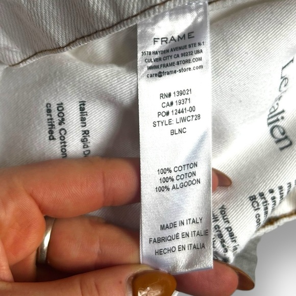 Frame Le Italien Wide Crop Jeans in Blanc White Size 29  Denim - Picture 15 of 15